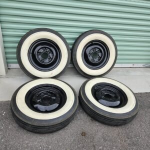 A set of 4 16x4.5 big ford 5x5.5 40s steelies that were just Powdercoated gloss black