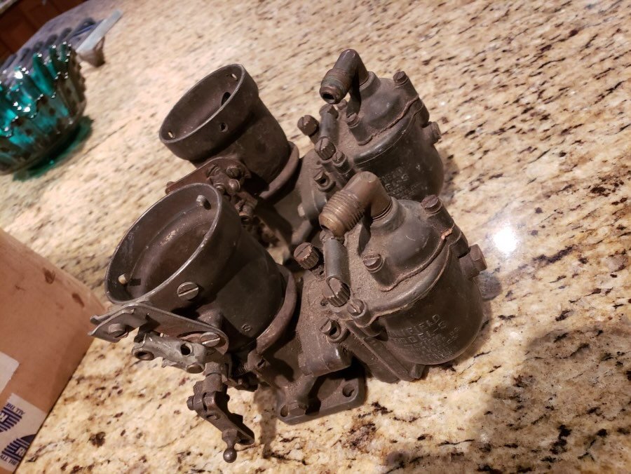 A pair of Rare Winfield C downdraft carburetors. - Image 7