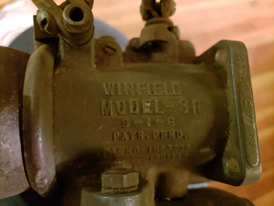 A pair of Rare Winfield C downdraft carburetors. - Image 4