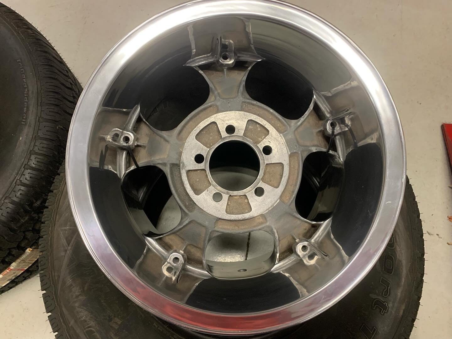 Polished aluminum 2piece ET III 16x10 wheels, NOS BF Goodrich 345/55R 16, - Image 4